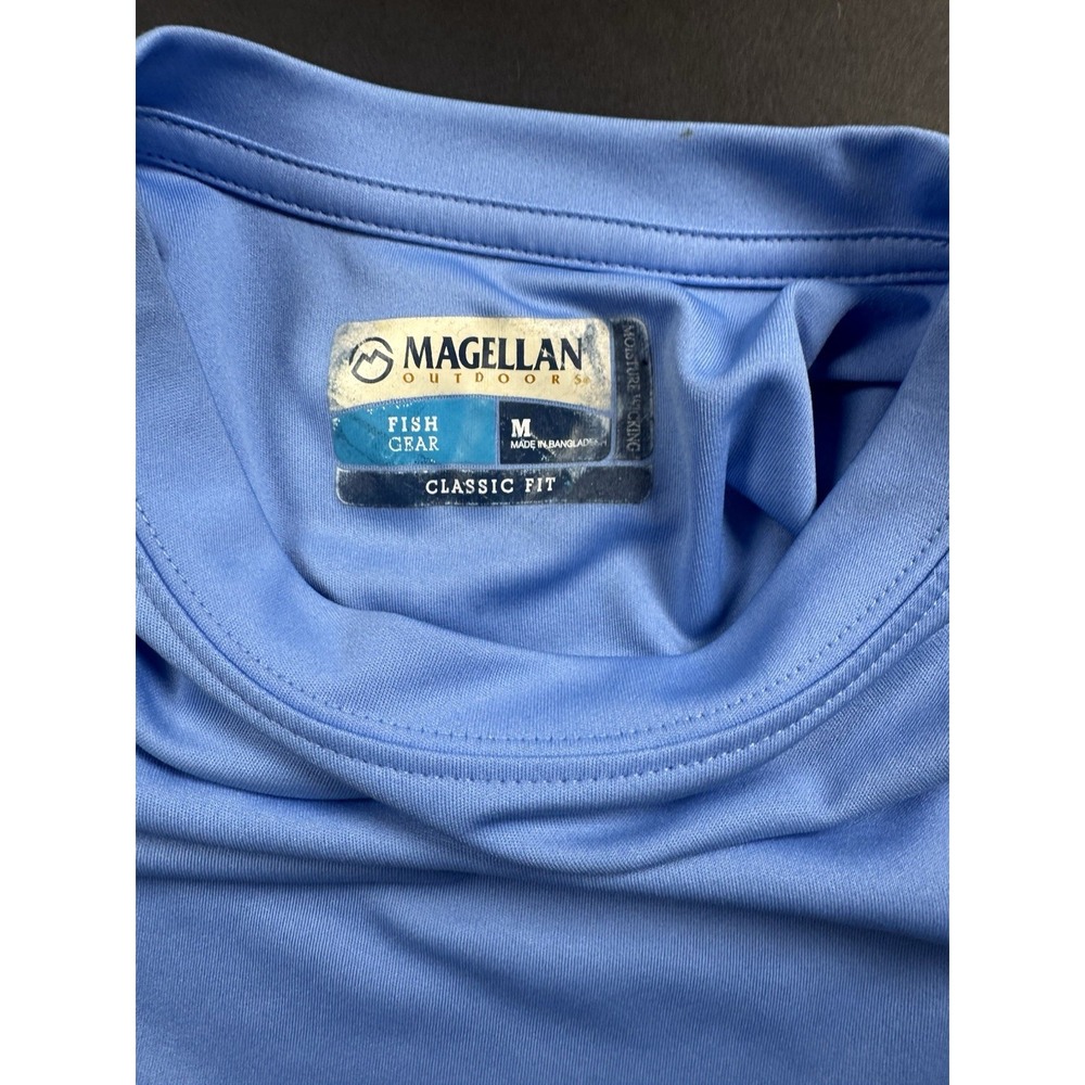Magellan Outdoors Shirt Medium Blue‎ Fishing Gear Long Sleeve Performance Dog - Picture 4 of 5